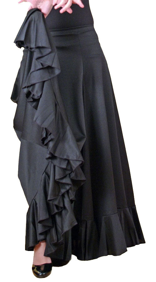 Falda Flamenco Negra Godets 1 Volante