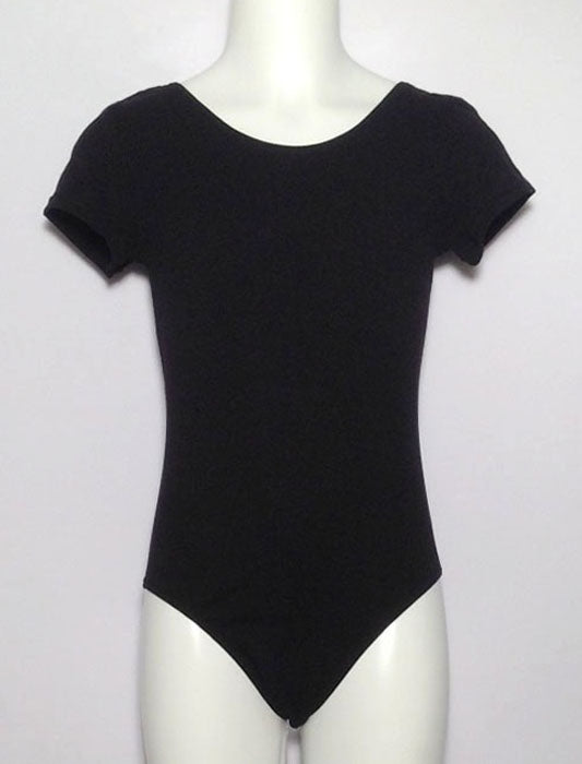 Maillot noir à manches courtes pour fille