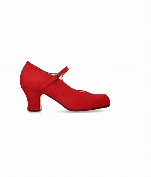 Zapato de baile flamenco semiprofesional ante rojo