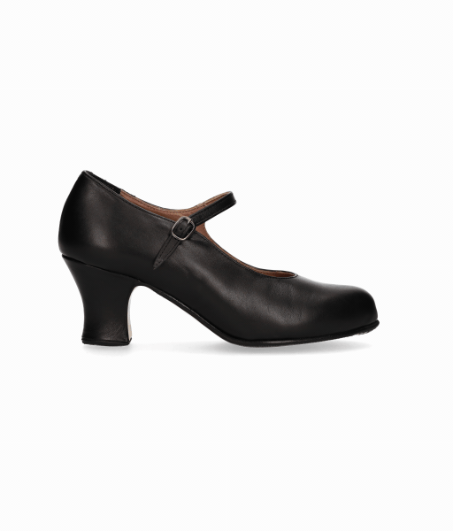 Zapato de baile flamenco semiprofesional piel negro