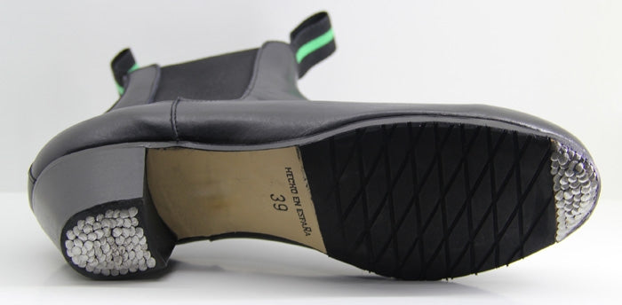 Botte de flamenco avec fermeture éclair en cuir noir 35/46