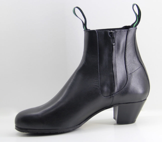 Botte de flamenco avec fermeture éclair en cuir noir 35/46