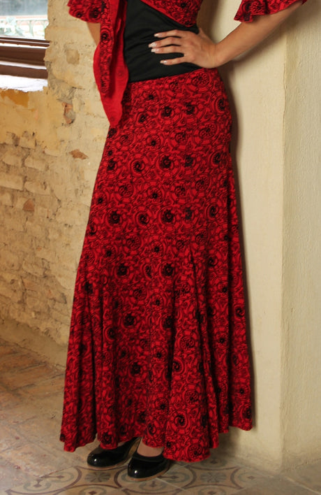 Jupe et cape de flamenco rouge