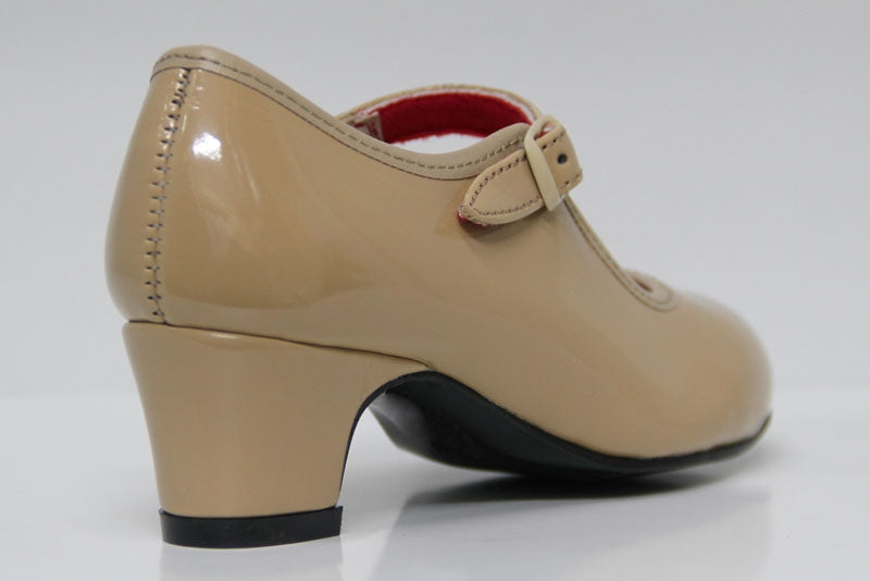Zapato de Flamenca Charol Beige