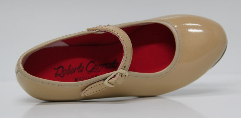 Zapato de Flamenca Charol Beige