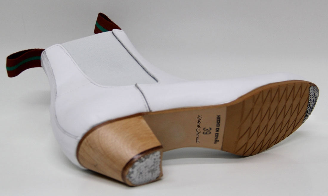 Bottes Flamenco, cuir blanc, pointures 34 à 46