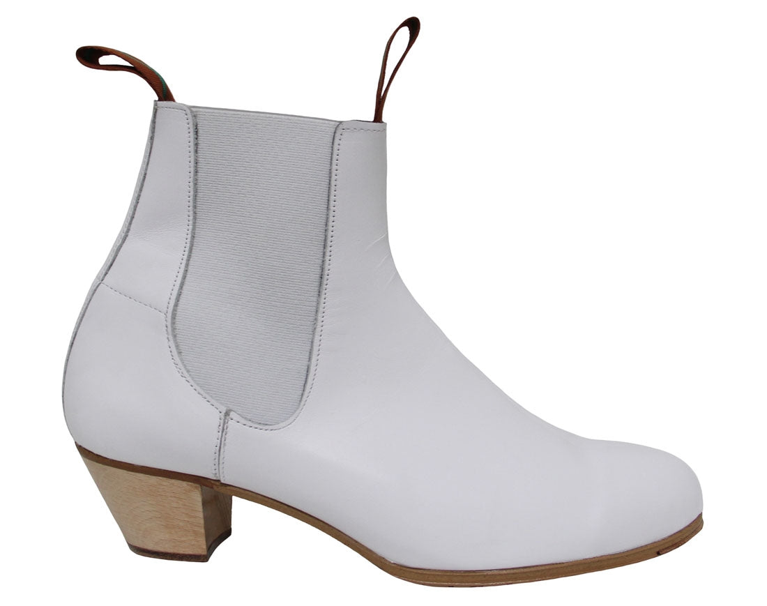 Botte de flamenco en cuir blanc 34/46