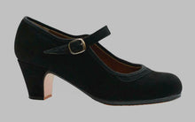 Chaussure de danse flamenco professionnelle en cuir suédé noir