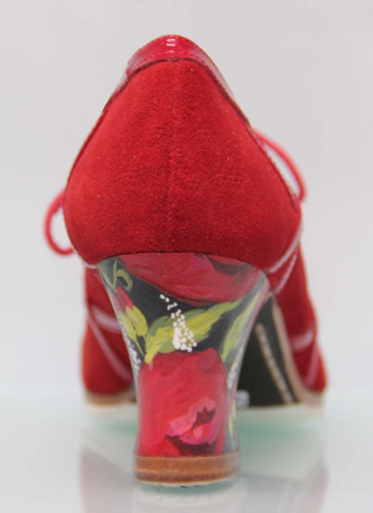 Professional Flamenco Dance Shoe Combined Suede and Patent Leather