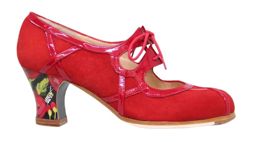 Professional Flamenco Dance Shoe Combined Suede and Patent Leather