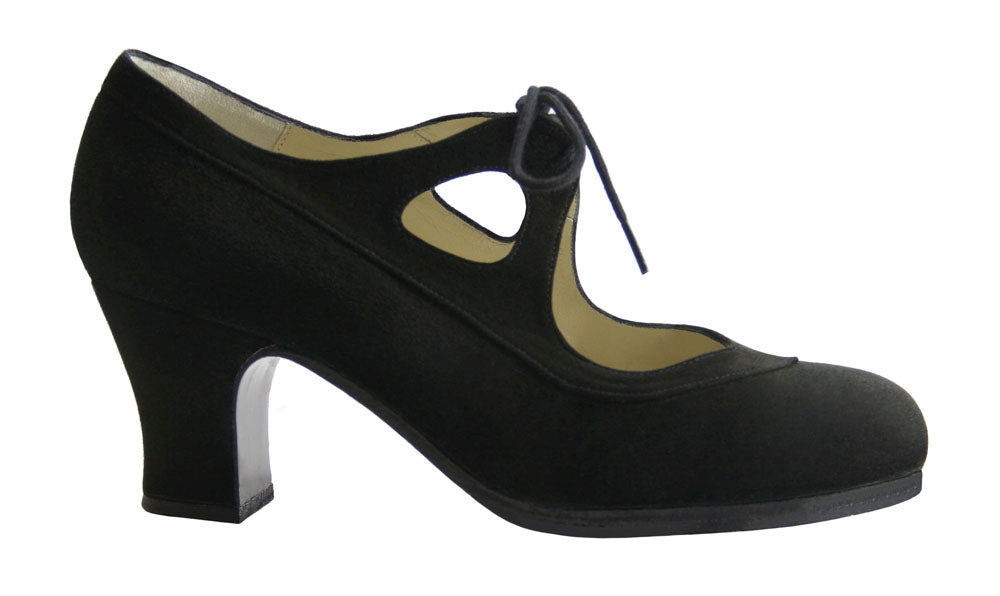 Zapato de Baile Flamenco Profesional Ante Negro