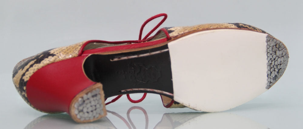 Zapato de Baile Flamenco Profesional Fantasía Serpiente