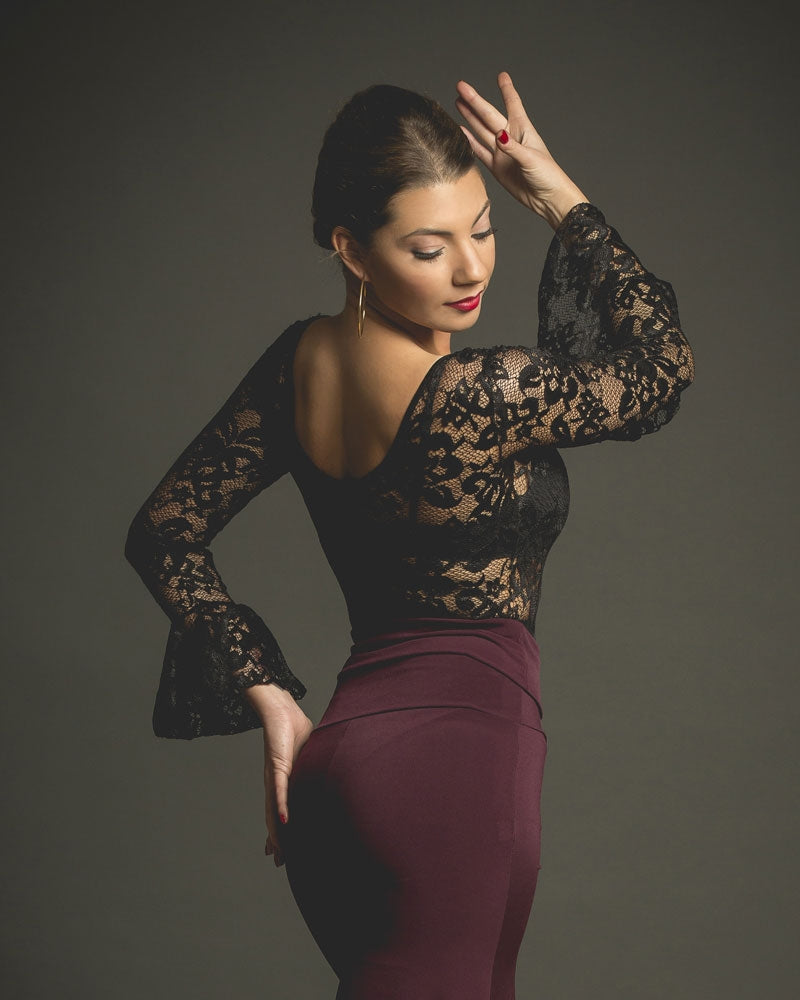 Body flamenco en dentelle noire