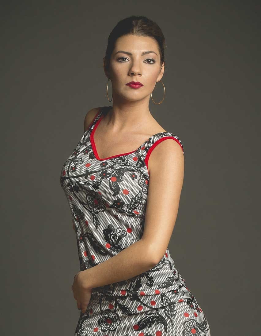 Top Flamenco Vellón Estampado