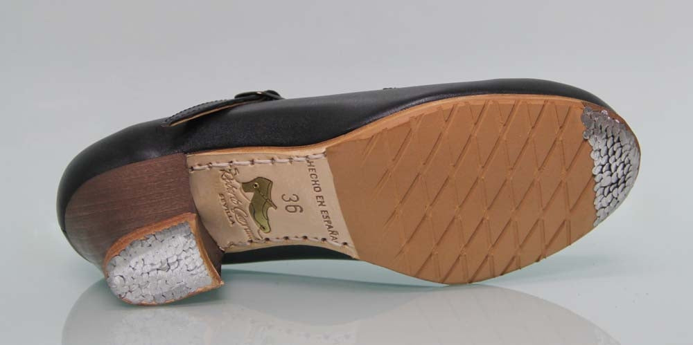 Zapato de baile flamenco profesional piel negro