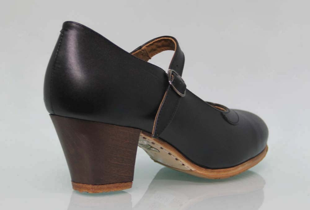 Zapato de baile flamenco profesional piel negro