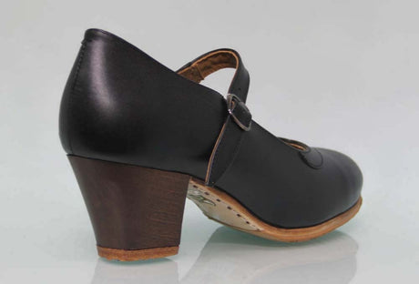 Chaussure de danse flamenco professionnelle, cuir noir