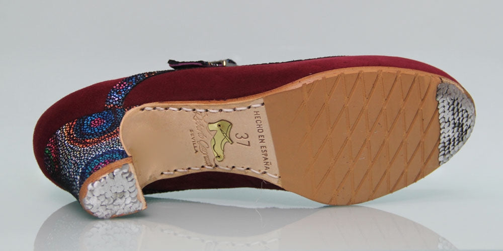 Zapato de baile flamenco profesional Ante Burdeos