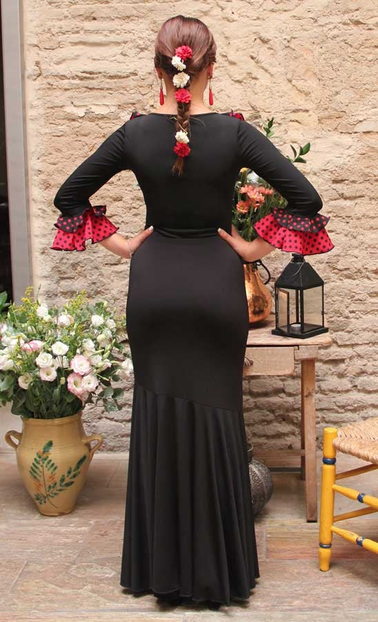 Falda Flamenco Negra Entallada