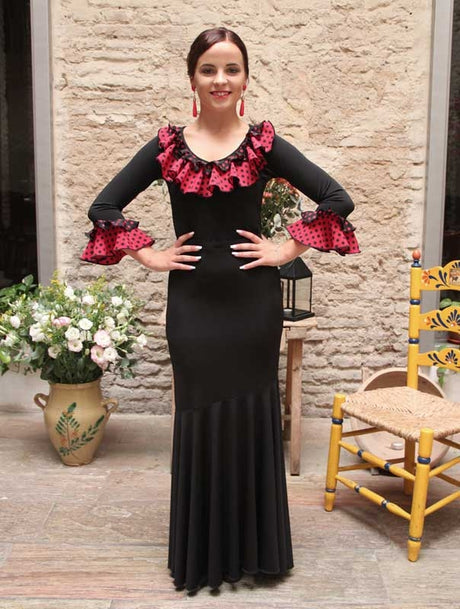 Falda Flamenco Negra Entallada