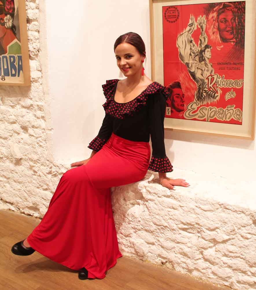 Falda Flamenco Roja Entallada