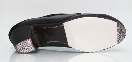 Chaussure de flamenco professionnelle en cuir et daim noir