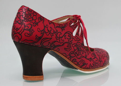 Zapato de Baile Flamenco Profesional Fantasia Rojo