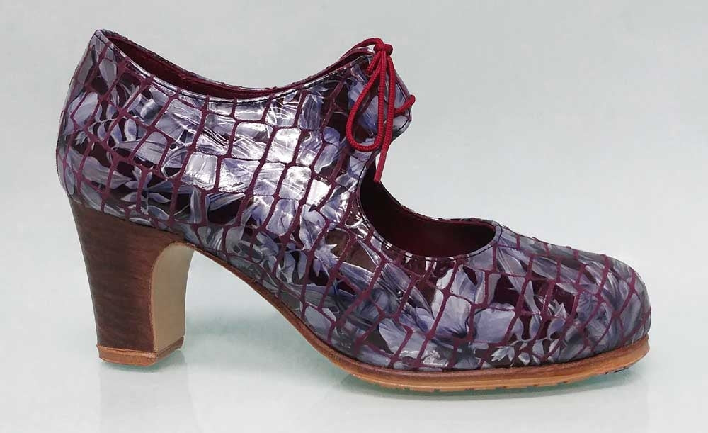 Zapato de baile flamenco profesional piel fantasía