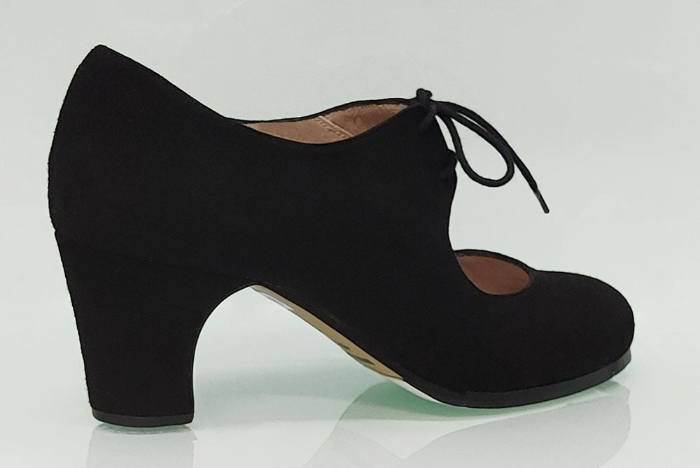 Zapato de baile flamenco semiprofesional ante negro