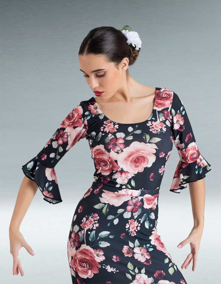 Top Flamenco Estampado Volantes