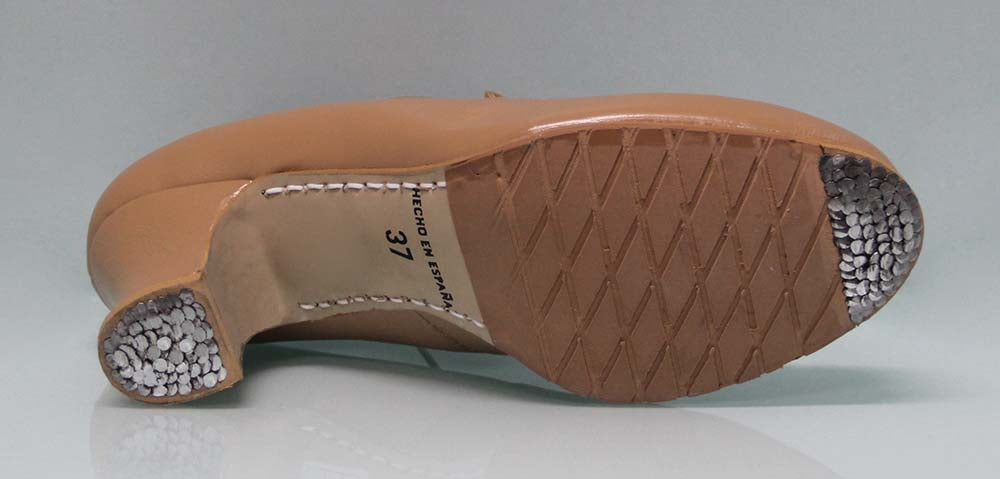 Zapato de baile flamenco "VEGANO" beige