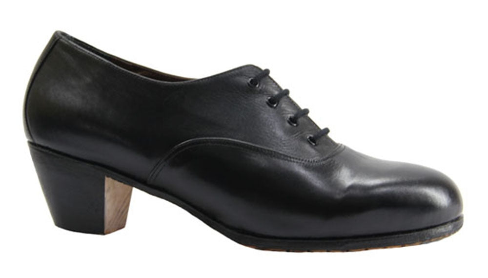 Chaussure de flamenco professionnelle, cuir lisse noir