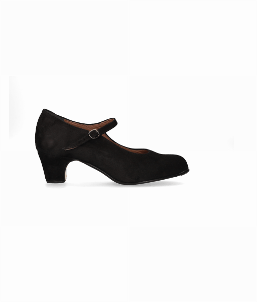 Chaussure de danse flamenco semi-professionnelle, en daim noir, à petit talon