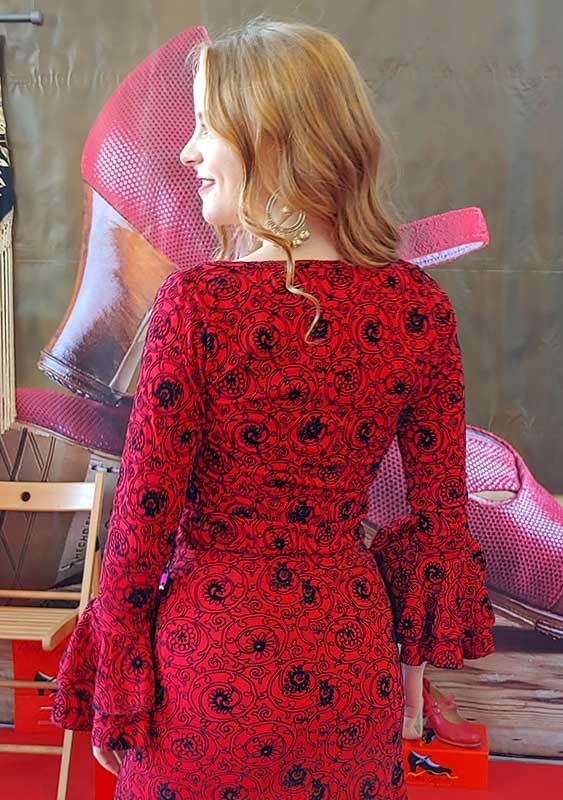 Red flamenco print top