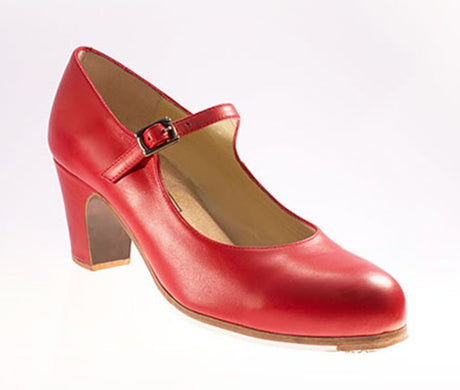 Zapato de Baile Flamenco Profesional Piel Rojo