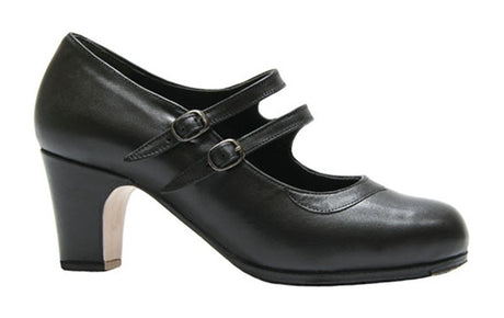 Chaussure de danse flamenco professionnelle, cuir noir