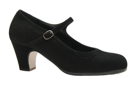 Chaussure de danse flamenco professionnelle en daim noir