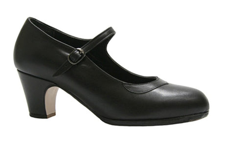 Chaussure de danse flamenco professionnelle, cuir noir