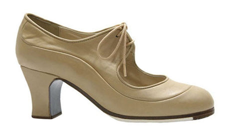 Zapato De Baile Flamenco Profesional Piel Beige