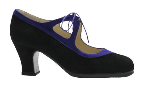 Zapato de Baile Flamenco Profesional Combinado Ante