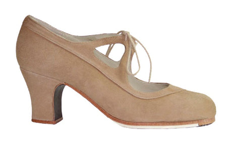 Zapato de Baile Flamenco Profesional Ante Beige