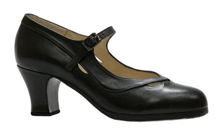 Chaussure de danse flamenco professionnelle en cuir noir