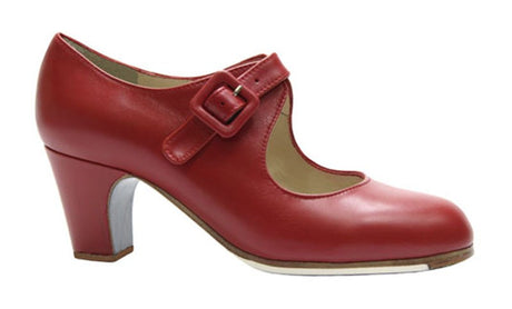 Chaussure de danse flamenco professionnelle en cuir rouge