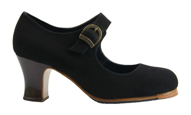 Zapato de Baile Flamenco Profesional Ante Negro