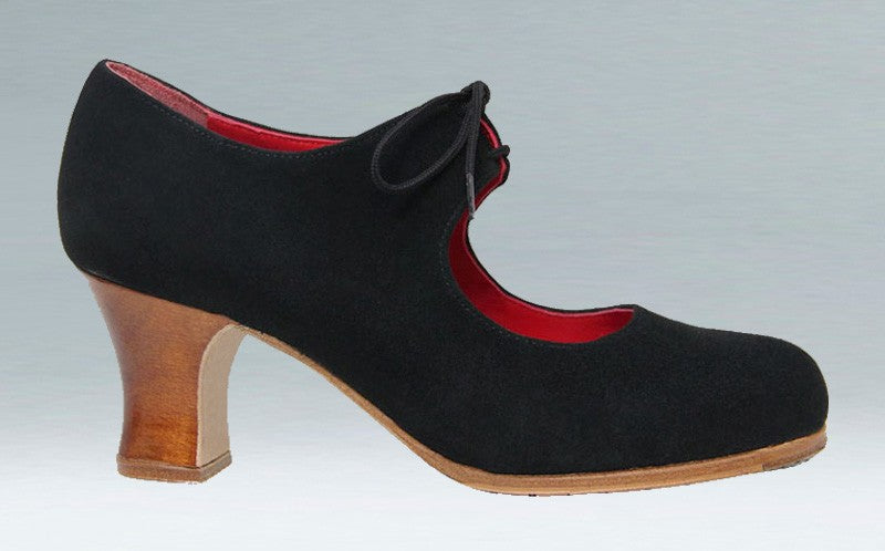 Chaussure de danse flamenco professionnelle en daim noir