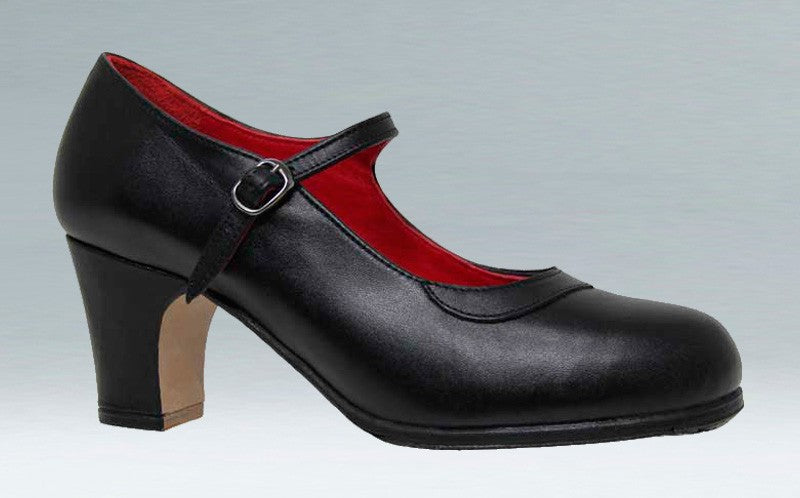 Chaussure de danse flamenco professionnelle, cuir noir