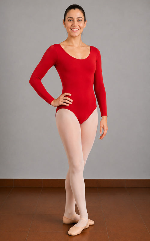 red long-sleeved women's jersey