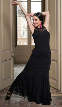 Robe de flamenco noire Marville avec tulle