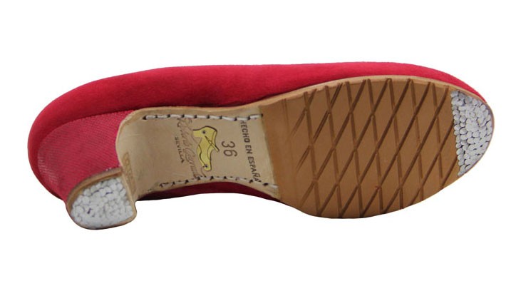 Zapato de baile flamenco profesional ante rojo