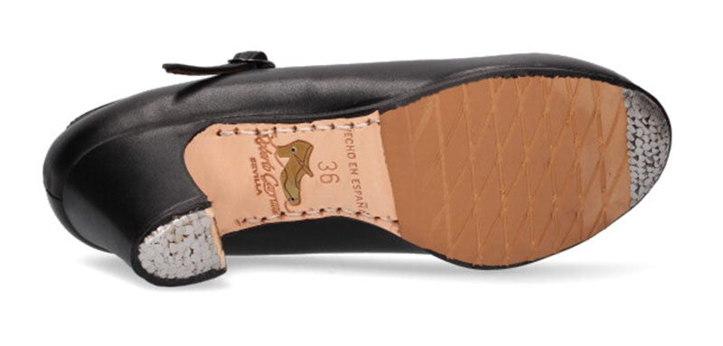 Professional flamenco dance shoe, black leather